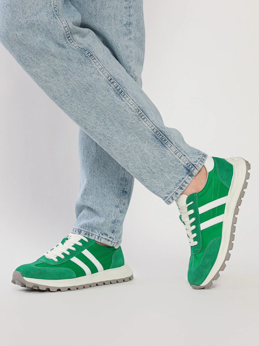 Кроссовки комбинированные зеленого цвета